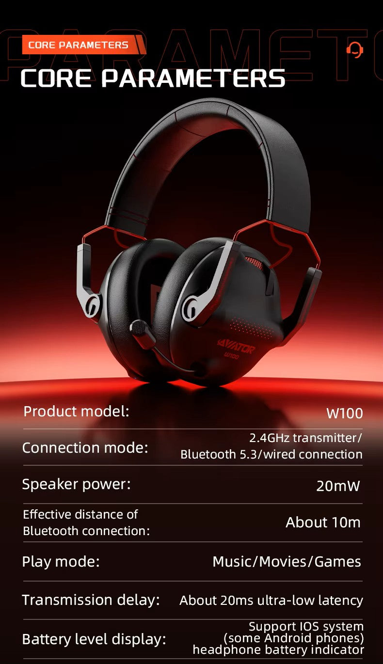 PIVA W100 Bluetooth Gaming Headphone (FR Like new)