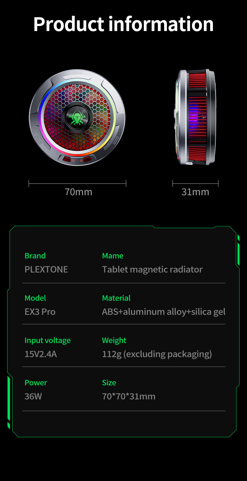 Plextone EX3 Pro Tablet & Phone Cooler