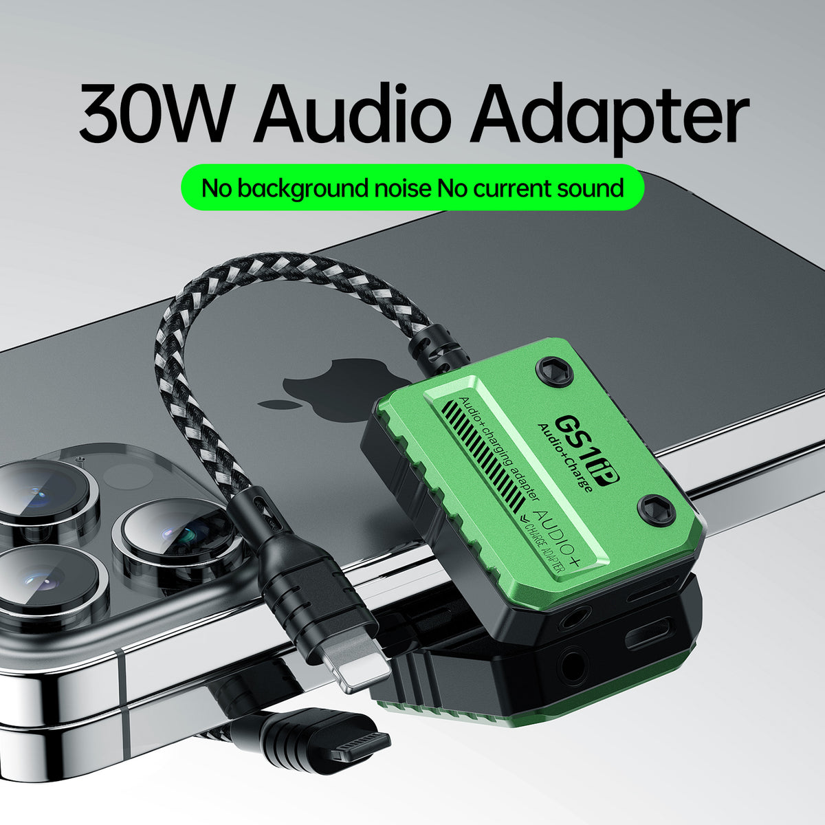 Plextone GS1IP 30W Lightning Audio & Charging Adapter – 3.5mm