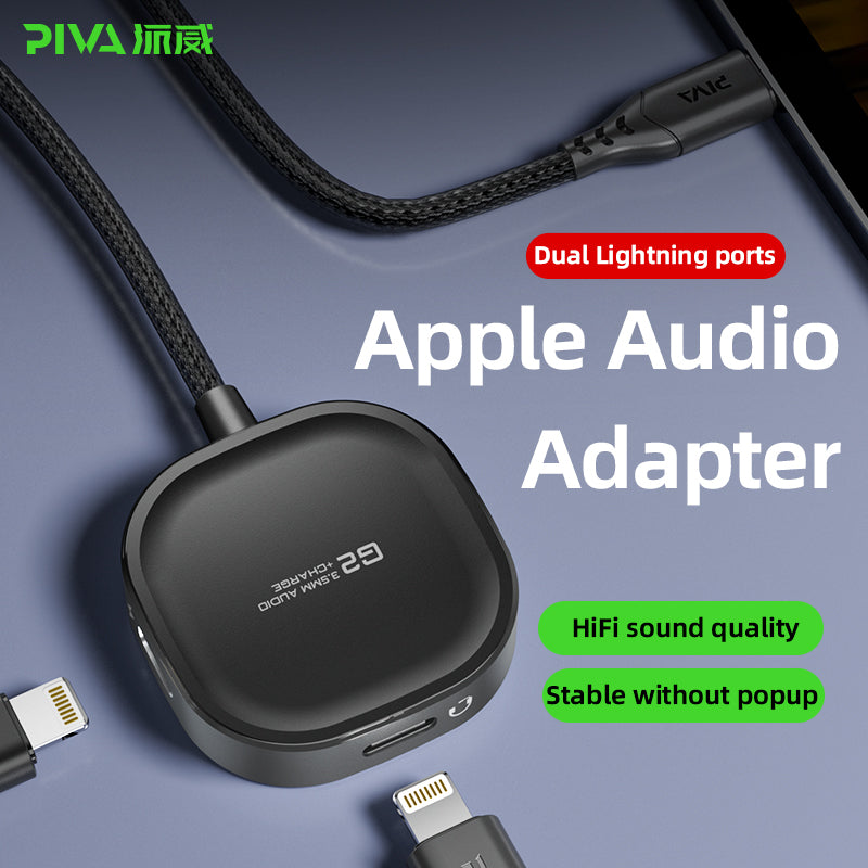 PIVA G2L 2 in 1 Audio & Charging Adapter - Dual Lightning