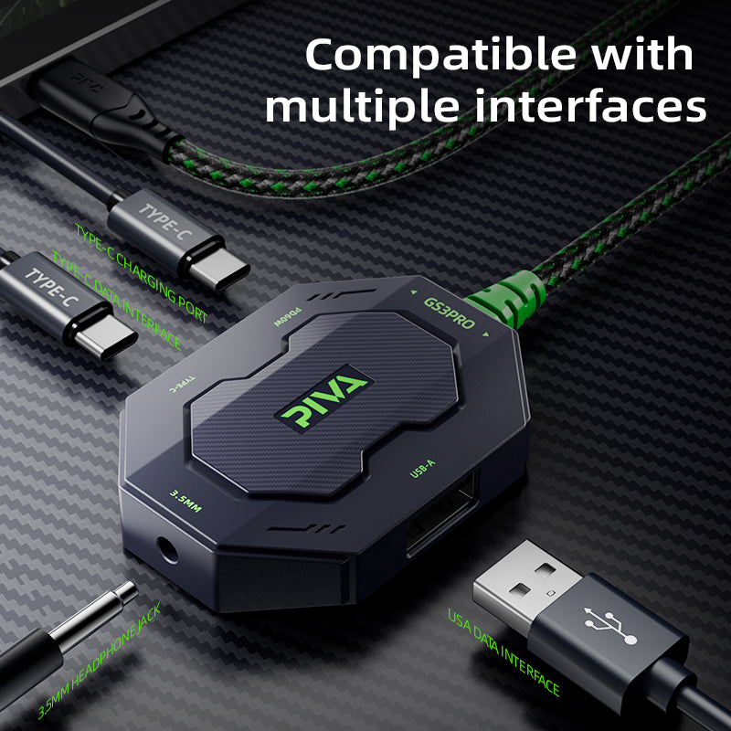 PIVA GS3 Pro USB-C Audio Adapter with 60W PD