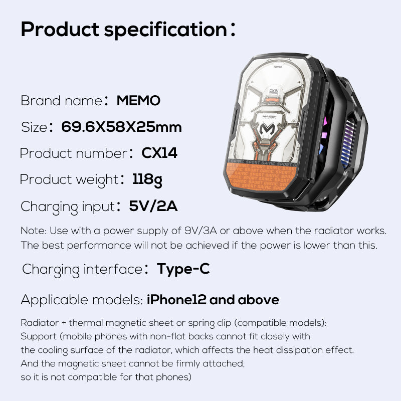 MEMO CX14 Rechargeable Phone Cooler